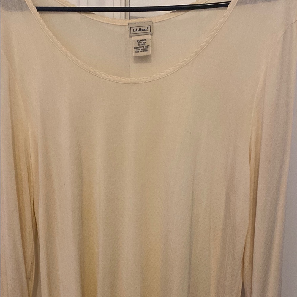 L.L. Bean Cream Long Sleeve Top